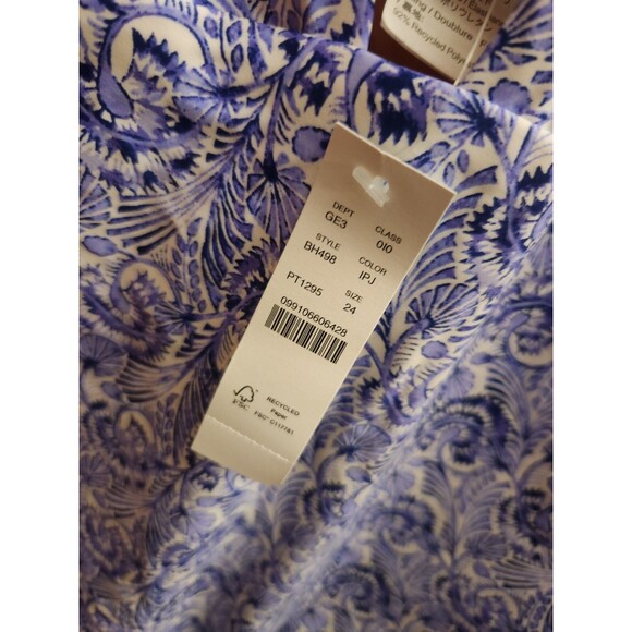 J. Crew Plunge V Neck Dandelion Swirl Floral One Piece Swimsuit BH498 Size 24 3X - Picture 5 of 6